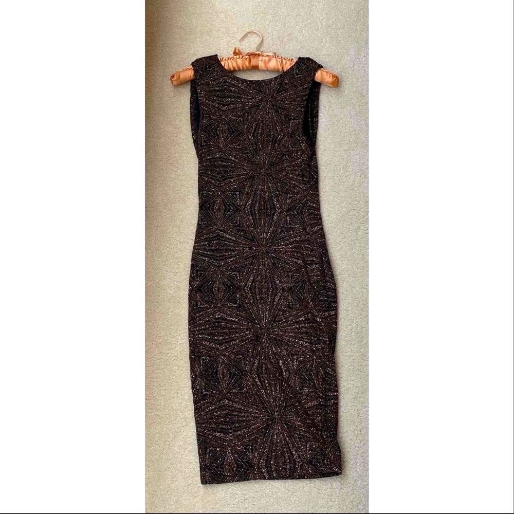 NWT Gold Black Bodycon Sleeveless Cowl Back Dress